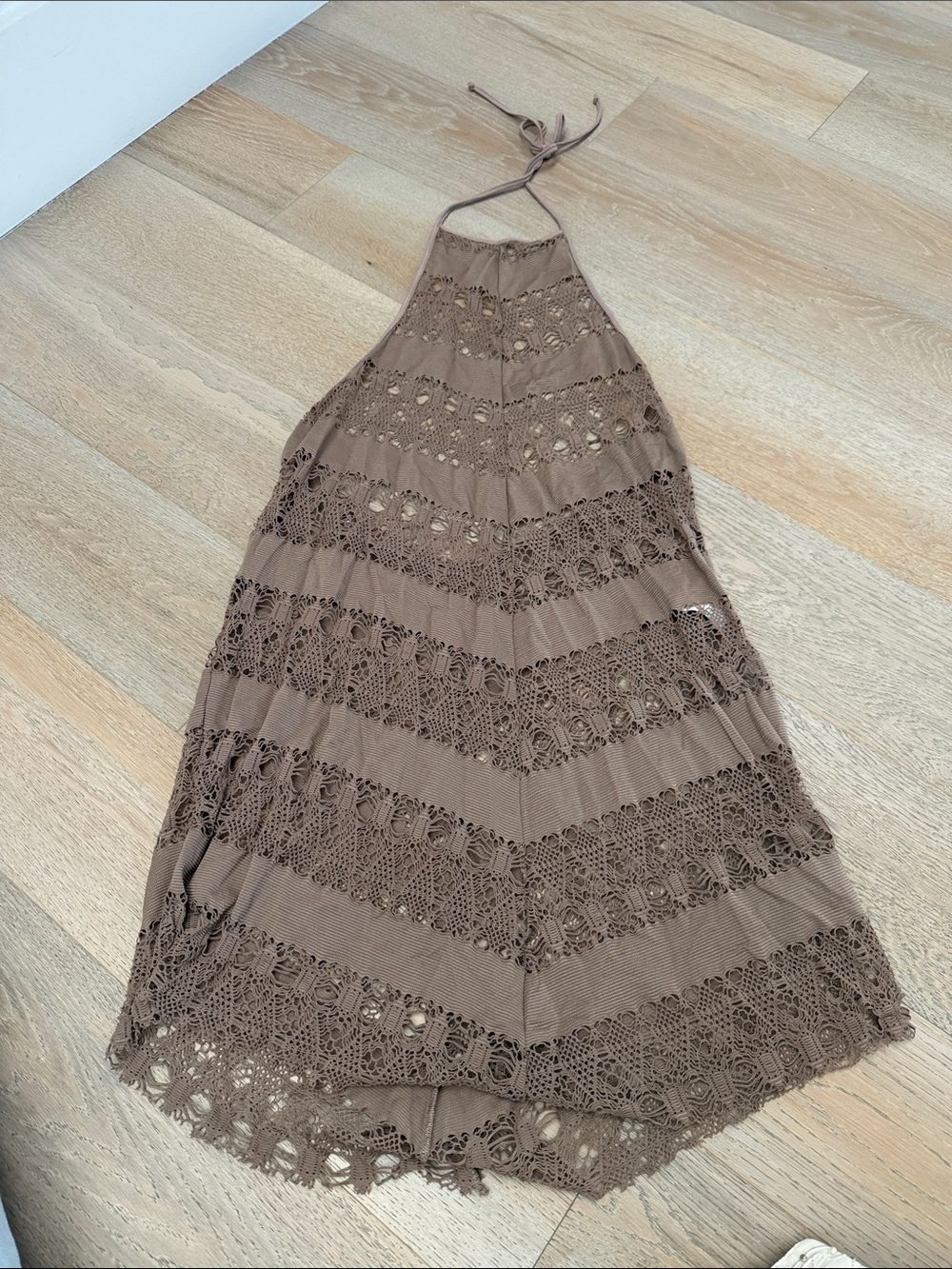 Crochet Halter Mini Dress coverup